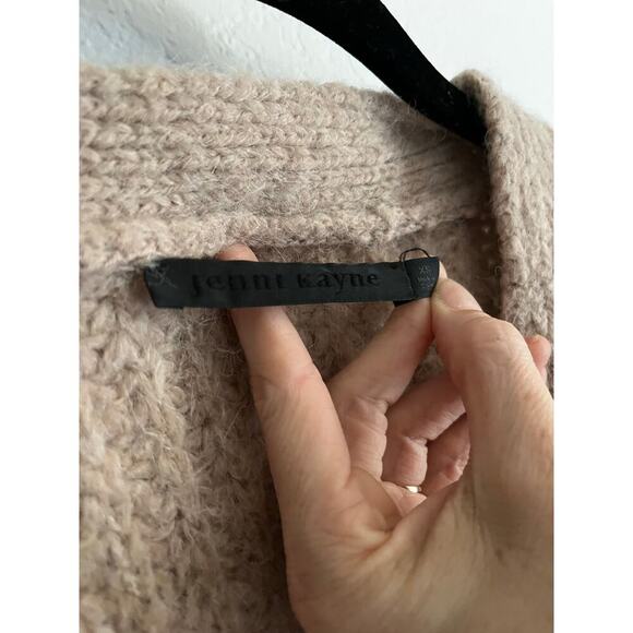 Jenni Kayne Alpaca Oversized Cocoon V Neck Cardigan Tan XS - Picture 5 of 6